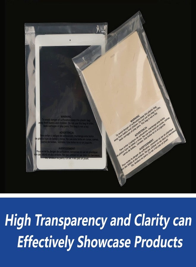 iMailer - 200 Count - 8" x 10" Clear Plastic Poly Bags with Suffocation Warning for Clothing, T-Shirt, Brochure, Prints, Handicraft Gift- Resealable Adhesive,Not Strong - Image 5